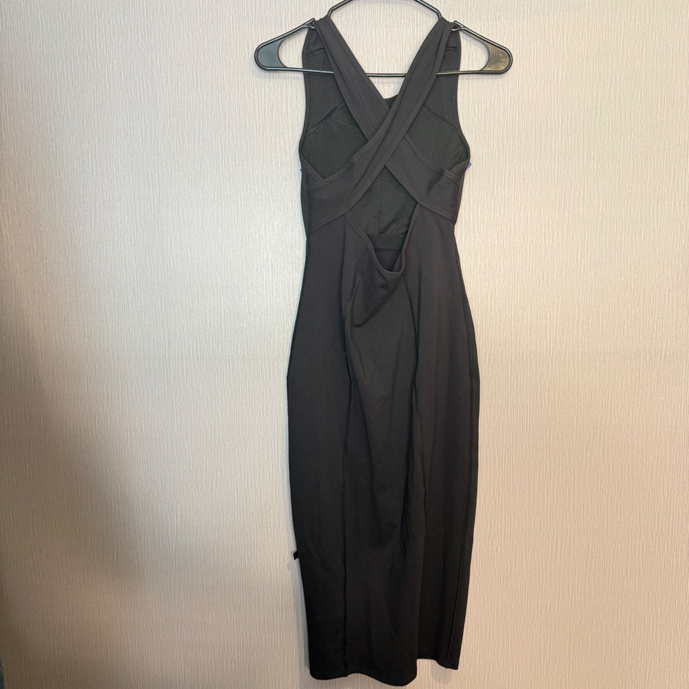 Lululemon Picnic Play Black Criss Cross Back Midi Dress Size 6 - Picture 7 of 9